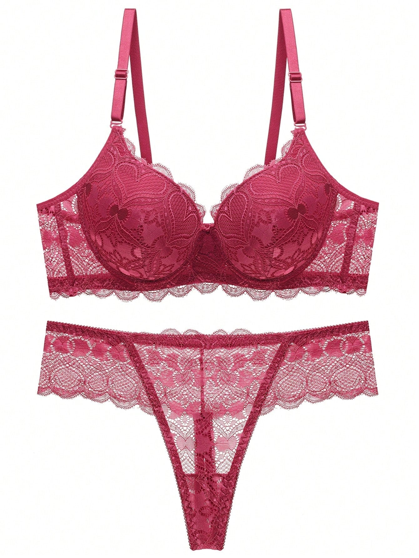 Conjunto De Sujetador De Encaje Sexy Para Damas