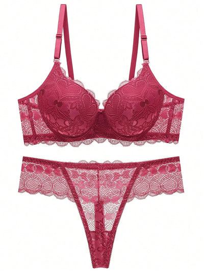 Conjunto De Sujetador De Encaje Sexy Para Damas