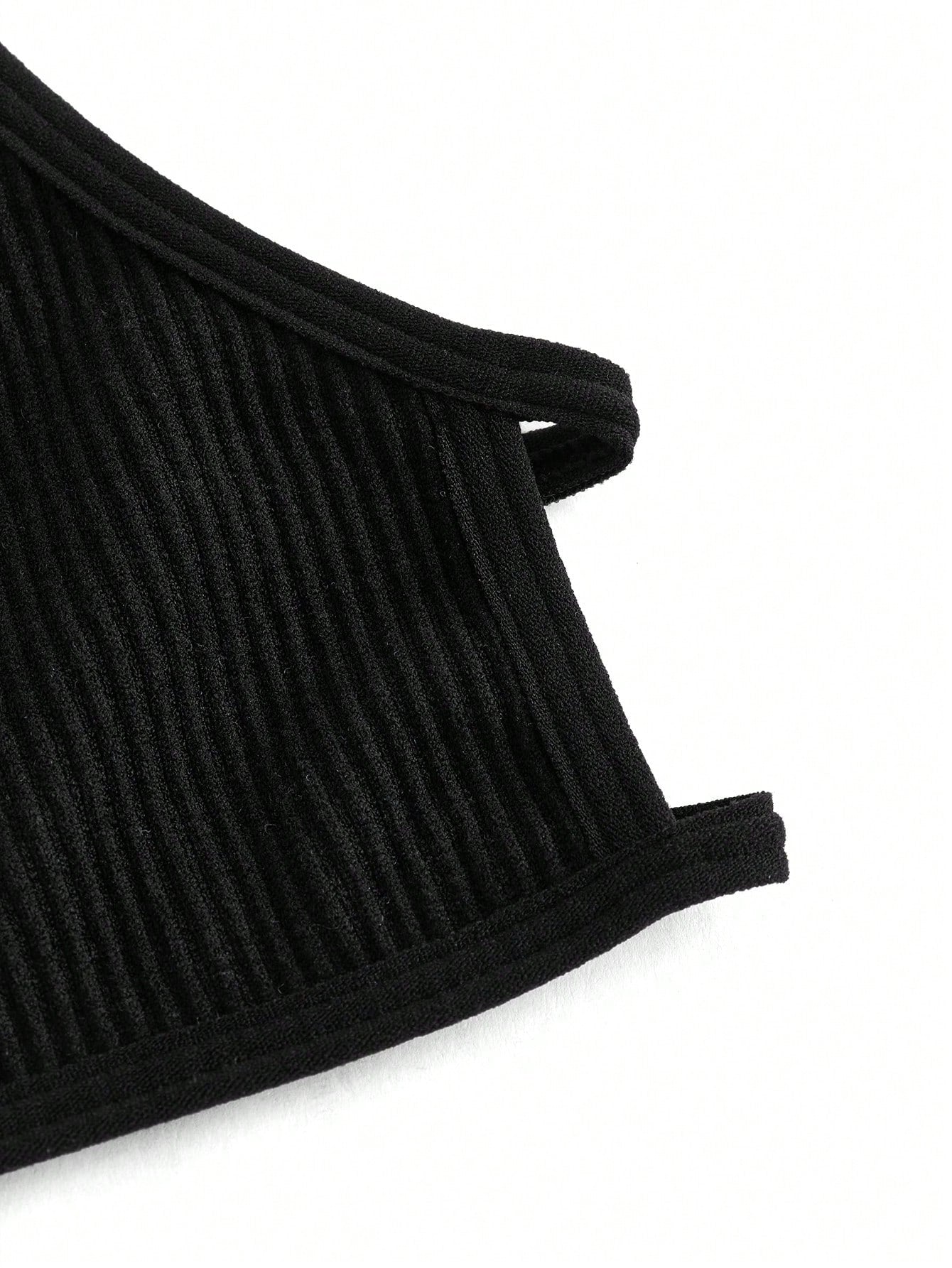Leisure Sujetador sin acolchado con cuello en U, sin costuras, con ribete acanalado y atado en la espalda, ropa interior comoda para mujer