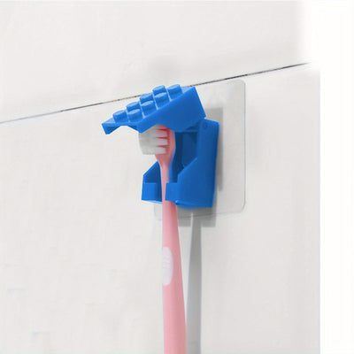 1 Pieza, Colgador De Pared De Lujo Simple, Colgador De Pared Sin Taladro Para Baño, Estante De Almacenamiento Para Cepillos De Dientes Con Cubierta A Prueba De Polvo, Decoración De Regalo De Navidad/Halloween