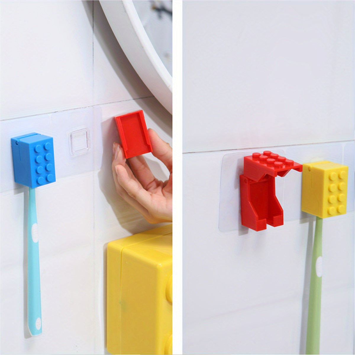 1 Pieza, Colgador De Pared De Lujo Simple, Colgador De Pared Sin Taladro Para Baño, Estante De Almacenamiento Para Cepillos De Dientes Con Cubierta A Prueba De Polvo, Decoración De Regalo De Navidad/Halloween
