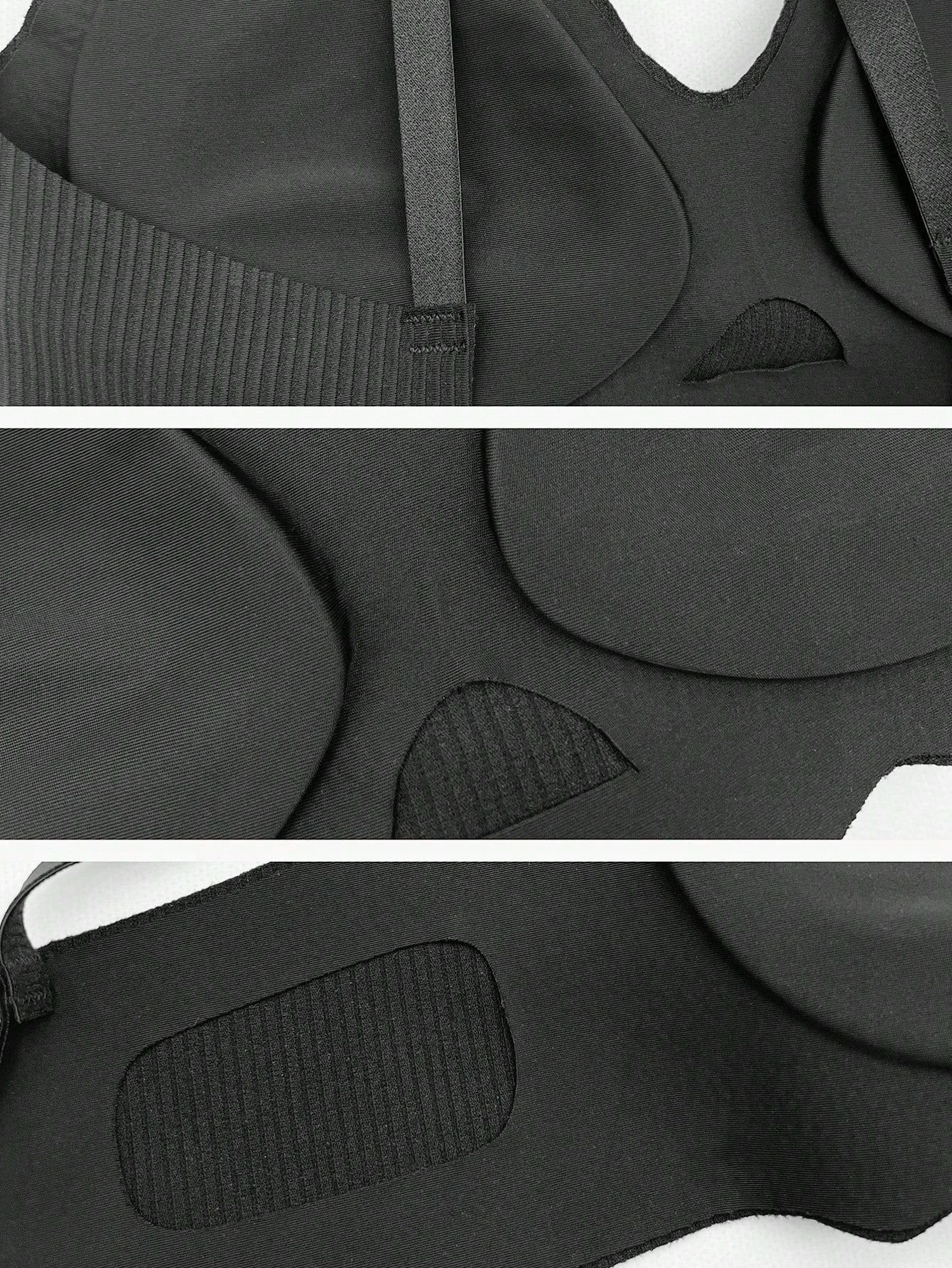 NEW Mujeres Rayas Ropa interior sin costuras Sujetador bralette profundo en forma de V con diseno de Copa 3/4, lenceria femenina delgada acolchada y movil, sosten sin cables comodo e intimo en una sola pieza de color negro