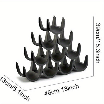 Estante Apilable para Vino y Bebidas - Organizador de Plástico Negro para Vino, Cerveza, Champán, Botellas de Refresco - Perfecto para Cocina, Despensa, Decoración de Bar, Botellas de Agua Potable, Estante de Exhibición