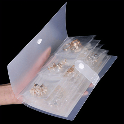 Libro de Almacenamiento de Joyería en Capas, Bolsa Organizadora de PVC para Joyas, Estuche Multifuncional con Gran Capacidad Transparente para Pendientes y Anillos, Soporte Antioxidante para Collares, Cajas de Joyería