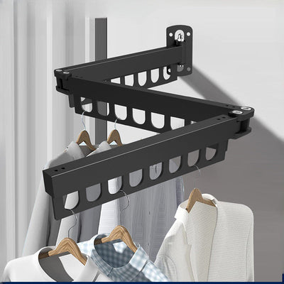 Perchero de Pared Ahorrador de Espacio - Colgador de Ropa de Aluminio Plegable y Extensible