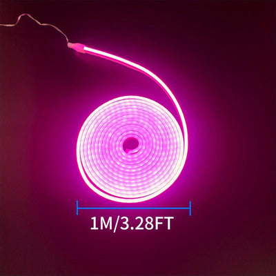 Tira de luz LED de neón rosa de 5V de 1m-5m/3,28ft-16,4ft con control de botón de 3 modos, alimentado por USB Luces de cuerda de PVC flexibles para oficina, dormitorio, habitación, salón, decoración de fiesta de juegos, DIY, perfecto para regalos de Navi