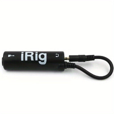 Adaptador de interfaz de guitarra iRig para Android e iOS - Conversor de línea de entrada plug-and-play con afinador, control de volumen y bucle de efectos para la práctica y grabación de guitarra móvil, adaptador de interfaz de guitarra, accesorio de gu