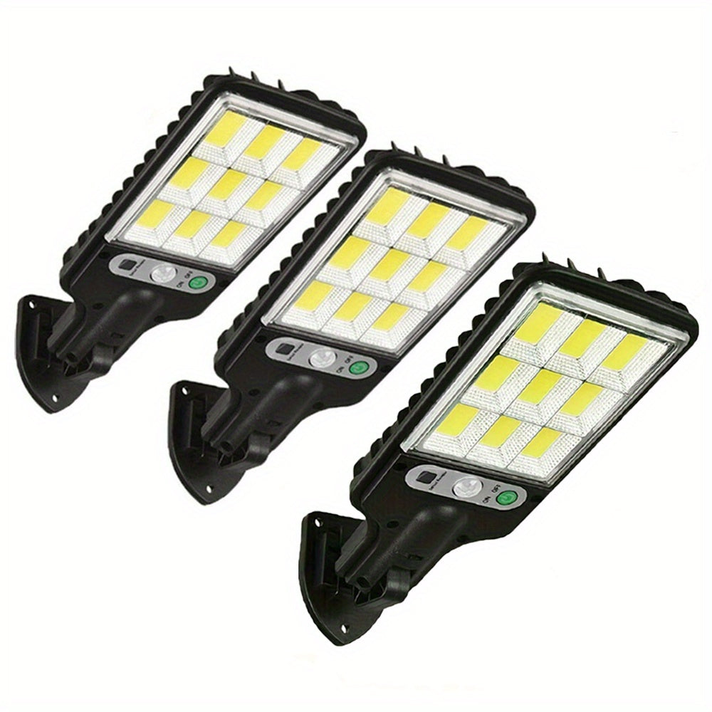 3piezas Luz Solar de Sensor de Movimiento con Control Remoto, Luz de Seguridad Alimentada por Panel Solar, Luz de Camino para Jardín, Garaje, Patio Trasero