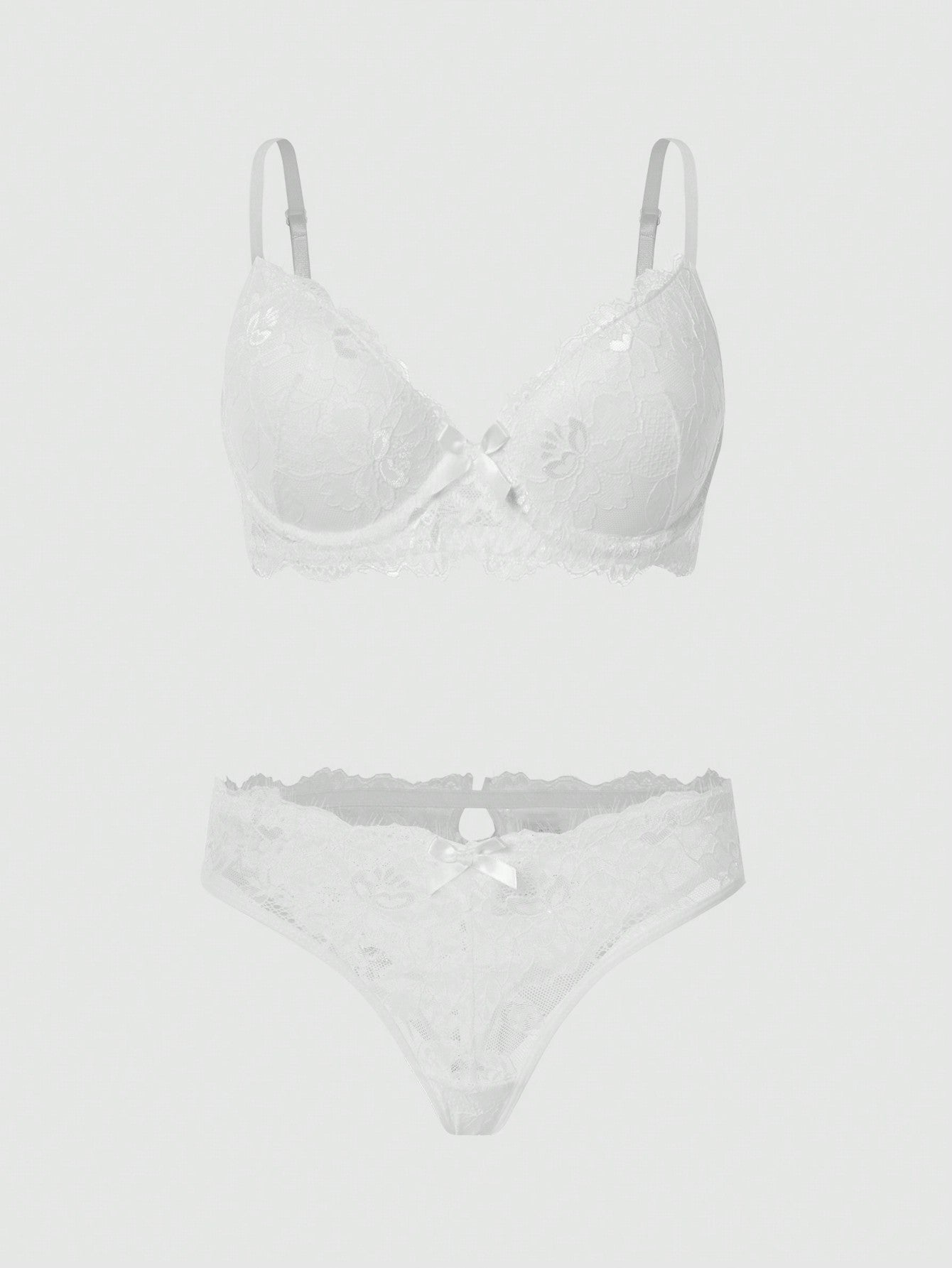 DesireSculpt Conjunto de lenceria con encaje floral con aro