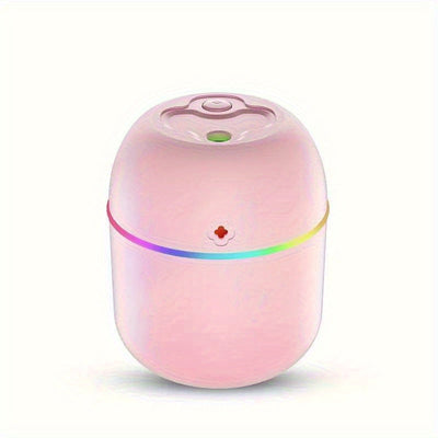 Humidificador de vapor facial USB, difusor de aromaterapia compatible con aceites esenciales, con tecnología Soundwave y luz nocturna inteligente que se apaga automáticamente, adecuado para habitaciones secas y grasosas - Beige claro, dormitorio, sala de