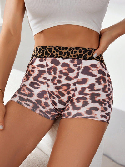 NEW Boxer Briefs ajustados de estampado de leopardo para mujeres