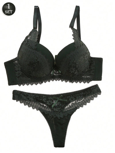 NEW Conjunto de ropa interior y sujetador con encaje de lujo, comodo y sexy para mujer