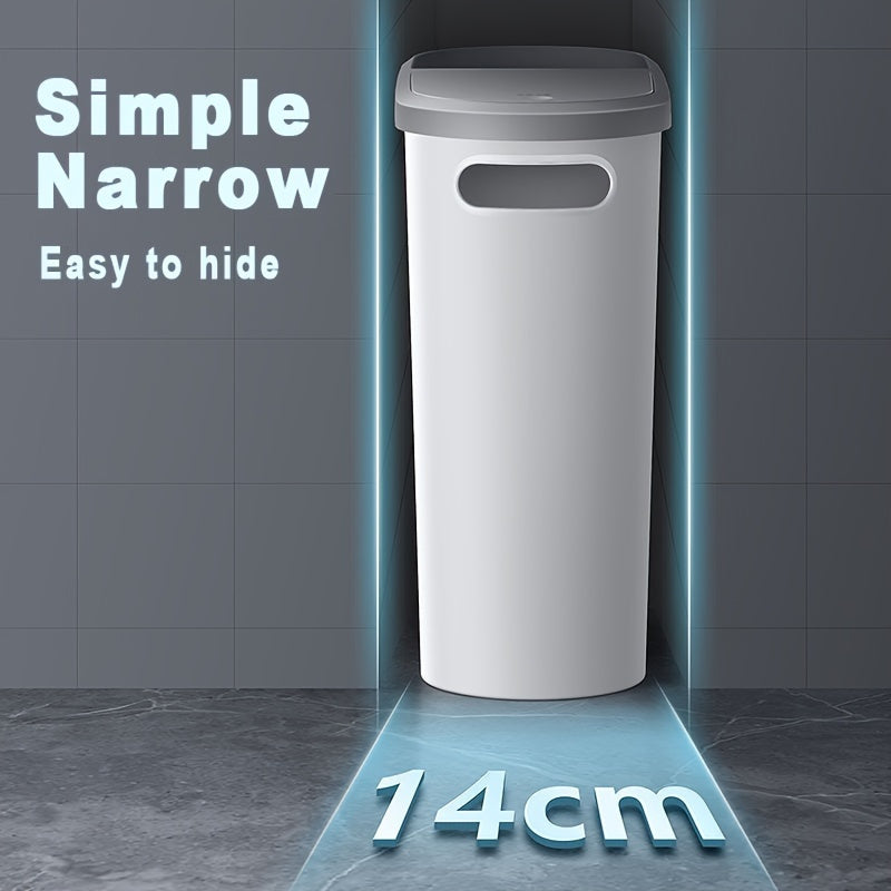 Papelera de Baño de Gran Capacidad con Tapa de Presión - Diseño Elegante y Ahorra Espacio para Esenciales del Hogar, Decoración de Regalo de Navidad/Halloween, Suministros de Baño. Accesorios de Baño, Decoración de Regalo de Navidad/Halloween