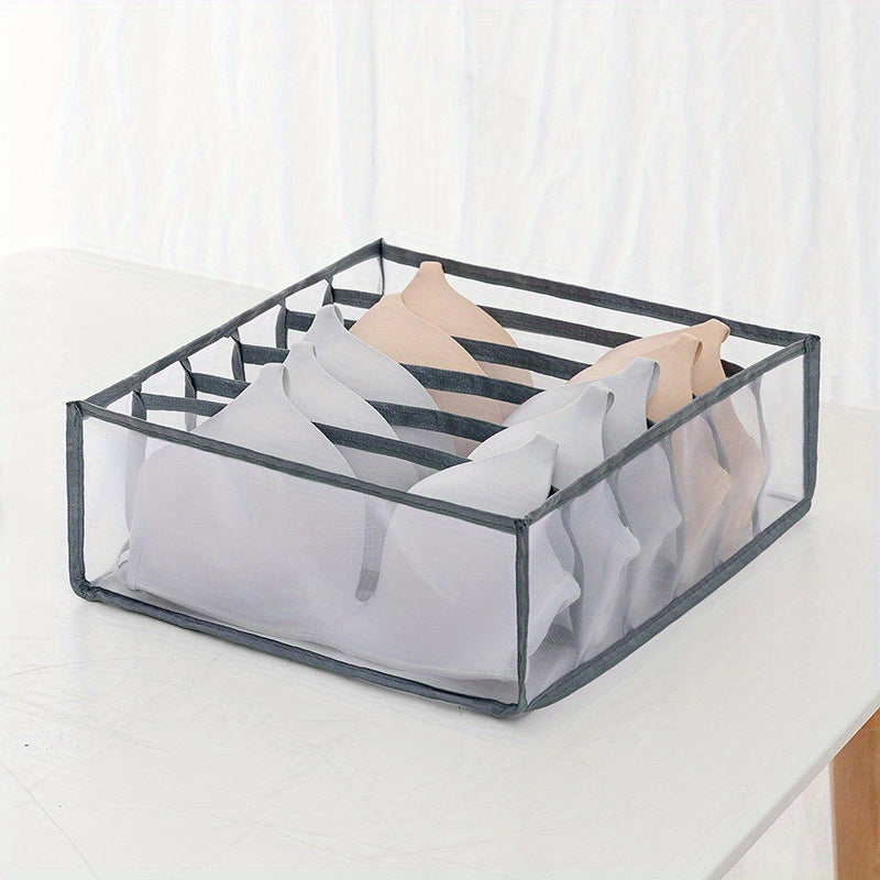 Organizador de 6 Compartimentos para Sujetadores y Ropa Interior - Divisor de Cajón Plegable para Almacenamiento en Armario, Perfecto para Sujetadores, Calcetines y Lencería, Contenedores de Almacenamiento, Organizadores de Armario, Organizadores de Clos