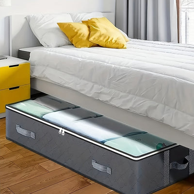 Bolsas de almacenamiento grandes para debajo de la cama con asas reforzadas, organizador de tela no tejida para edredones y ropa, ahorrador de espacio en el dormitorio