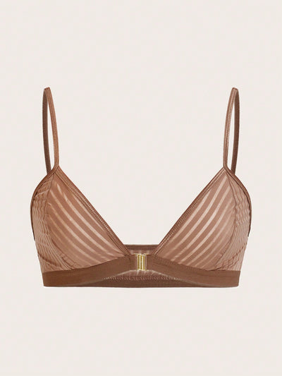 NEW Sujetador de diseno de hebilla metalica con rayas para mujer