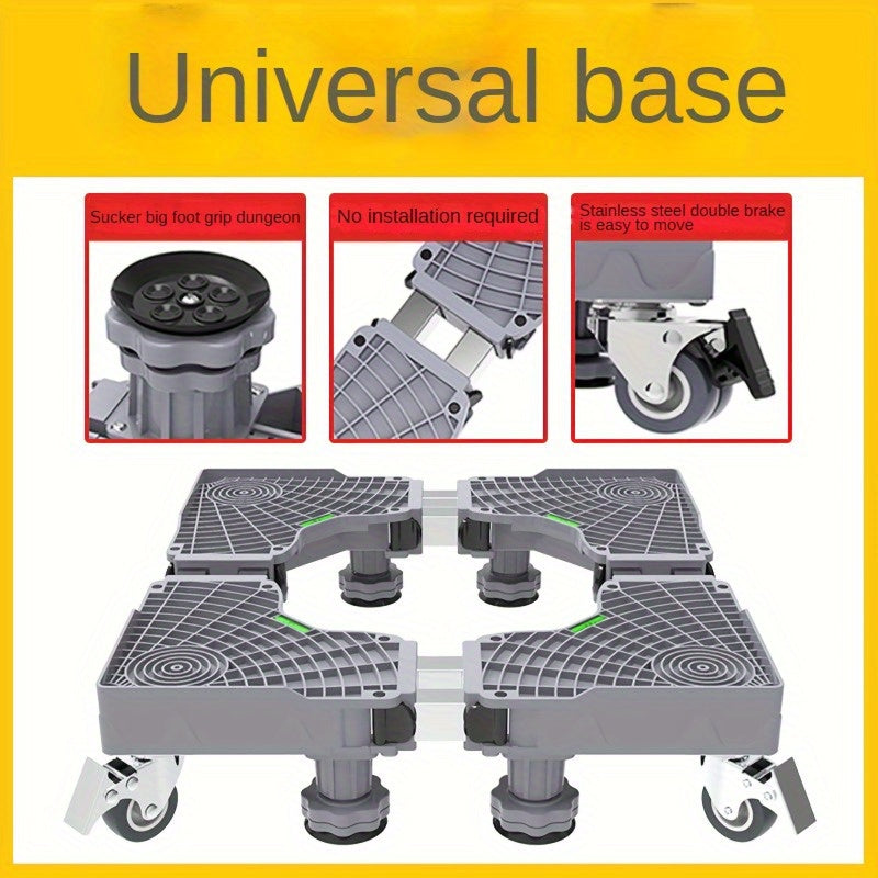 Base Ajustable y Extraíble para Electrodomésticos - Acero Inoxidable, Apto para Lavadoras, Refrigeradores y Secadoras, Rodillo Fácil de Nivelar en Cualquier Superficie, Electrodomésticos Inconvenientes, Rodillo Universal