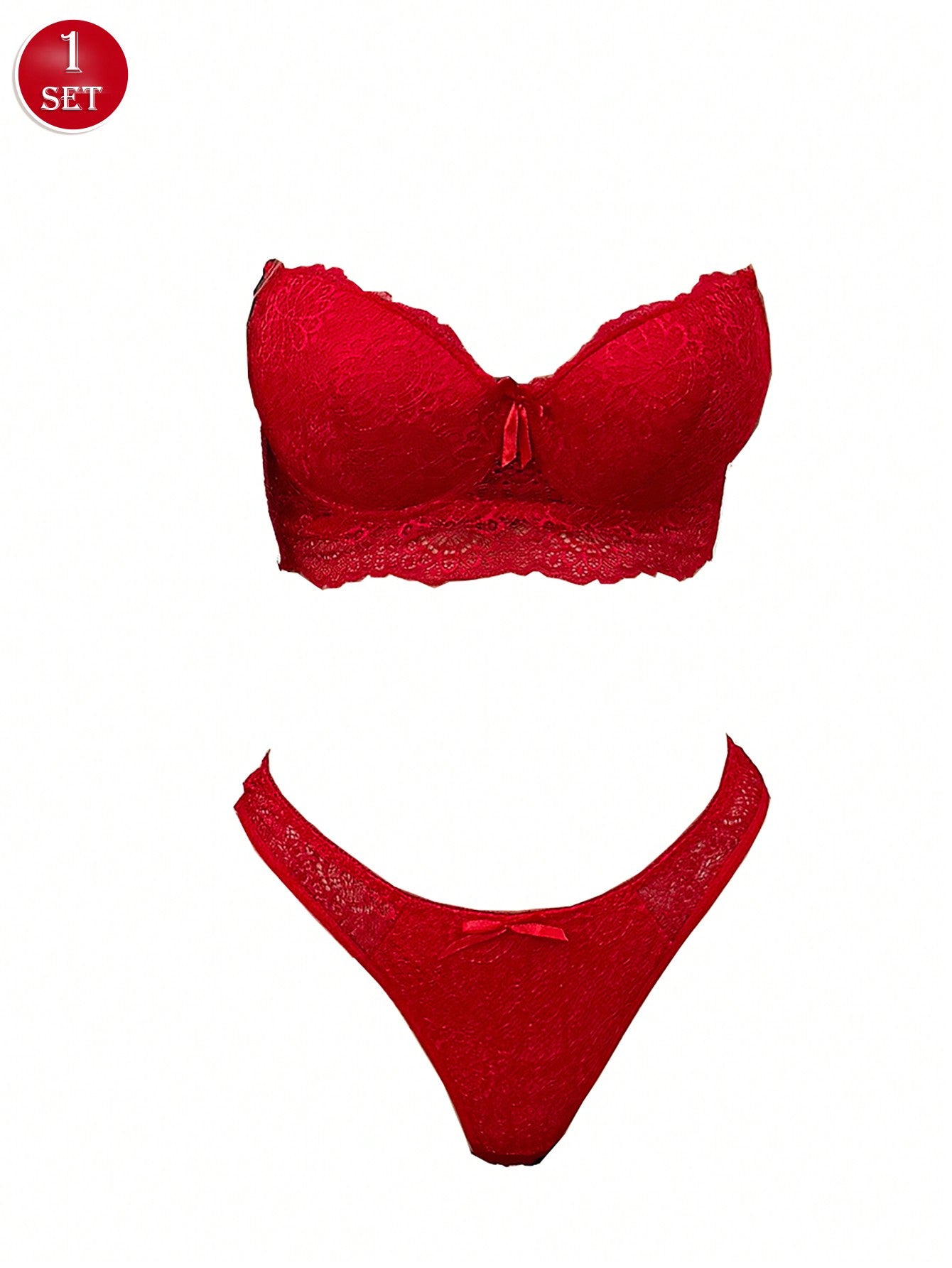 Conjunto de lenceria lujosa y sexy de encaje para mujeres que incluye sujetador y bragas