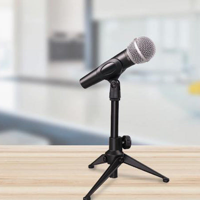 1 pieza de soporte de micrófono ajustable con conector XLR - Soporte de escritorio plegable y portátil, material ABS resistente para oficina, estudio de grabación, podcasting y transmisión en vivo, micrófono para grabación, equipo de estudio, diseño eleg
