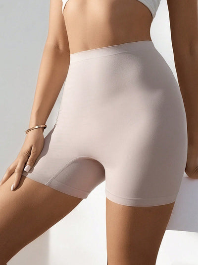 Shorts de seguridad de cintura alta de color solido para mujer