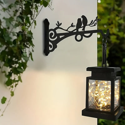 2 piezas de colgadores de plantas de hierro rústico con diseño de silueta de pájaro - Ganchos de colgador de canasta multifuncionales para uso interior/exterior, instalación fácil, decoración de jardín y patio, colgador de plantas con montaje en pared