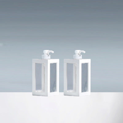 2-Pack Botellas de jabón recargables de plástico rectangular, gran capacidad, sin fragancia, solo para lavado de manos - Ideal para jabón líquido y loción