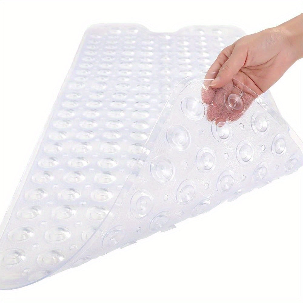 Alfombra de Bañera Extra Larga Antideslizante con Agujeros de Drenaje y Ventosas - Lavable a Máquina, Duradera, Alfombra de Ducha de PVC para Hogar, Hotel, Viaje en Coche - Disponible en Múltiples Colores