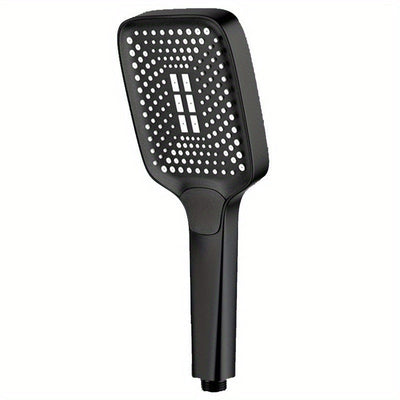 1pc Cabezal de Ducha Ajustable con Botón Cuadrado, Cabezal de Ducha Superpotente, Cabezal de Ducha con Calentador de Agua para el Hogar, Cabezal de Ducha de Mano, Cabezal de Ducha con Salida de Agua Ajustable, Herrajes de Baño, Accesorios de Baño
