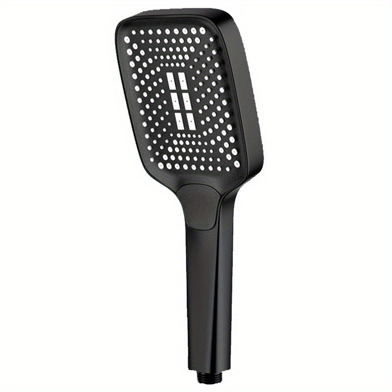 1pc Cabezal de Ducha Ajustable con Botón Cuadrado, Cabezal de Ducha Superpotente, Cabezal de Ducha con Calentador de Agua para el Hogar, Cabezal de Ducha de Mano, Cabezal de Ducha con Salida de Agua Ajustable, Herrajes de Baño, Accesorios de Baño