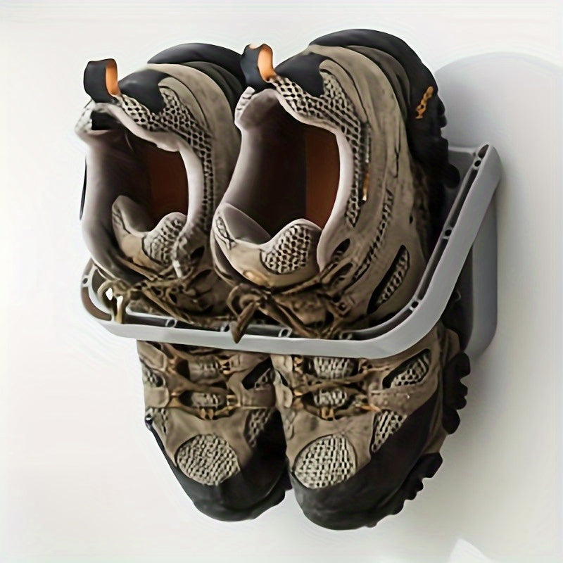 4 Piezas de Zapatero Plegable Sin Perforación, Estante para Zapatos de Plástico Simple, Adhesivo Montado en la Pared, Organizador Antipolvo para Hogar, Salón o Baño