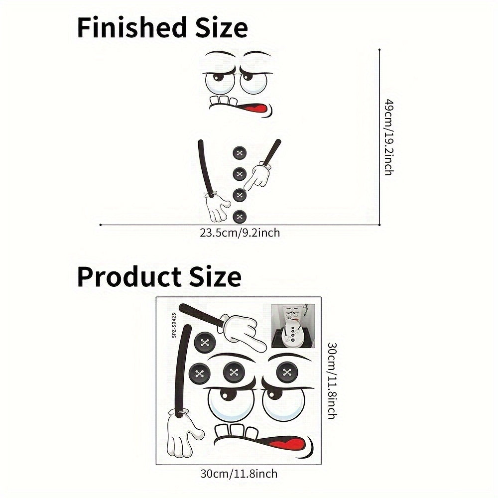 1pc Calcomanía de Tapa de Inodoro con Cara Sonriente - Autoadhesiva, Calcomanía Creativa para Pared de Baño para Todas las Estaciones