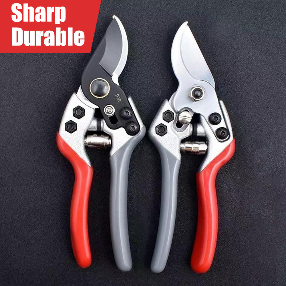 Sierra de Jardinería Manual SK5 de Alta Resistencia - Diseño Ergonómico Ligero con Mango de Aluminio Espacial, Agarres Antideslizantes Rojos y Negros para Podar Árboles y Flores
