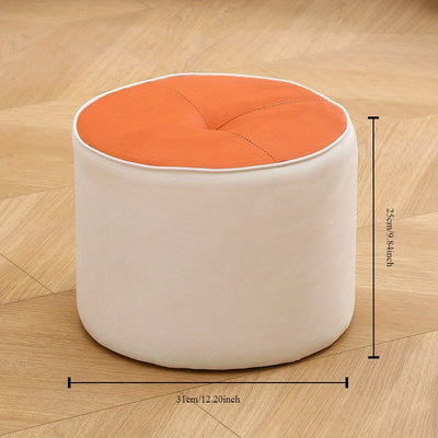 Taburete Cambiador de Zapatos de Lujo con Parte Superior Redonda - Cómodo y Duradero con Acolchado Suave, Construcción de Madera Maciza, Estilo Clásico para Decoración del Hogar