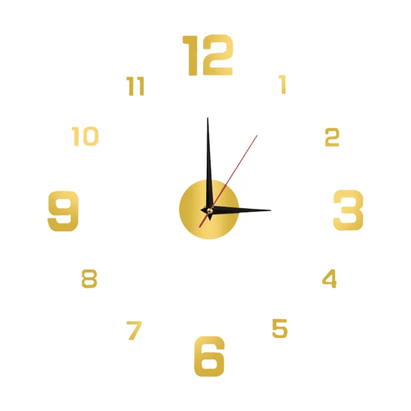 Reloj de pared 3D de estilo nórdico silencioso, 15,75 x 15,75 pulgadas con manos luminosas - Fácil de instalar, alimentado por batería, perfecto para sala de estar, dormitorio, decoración de oficina