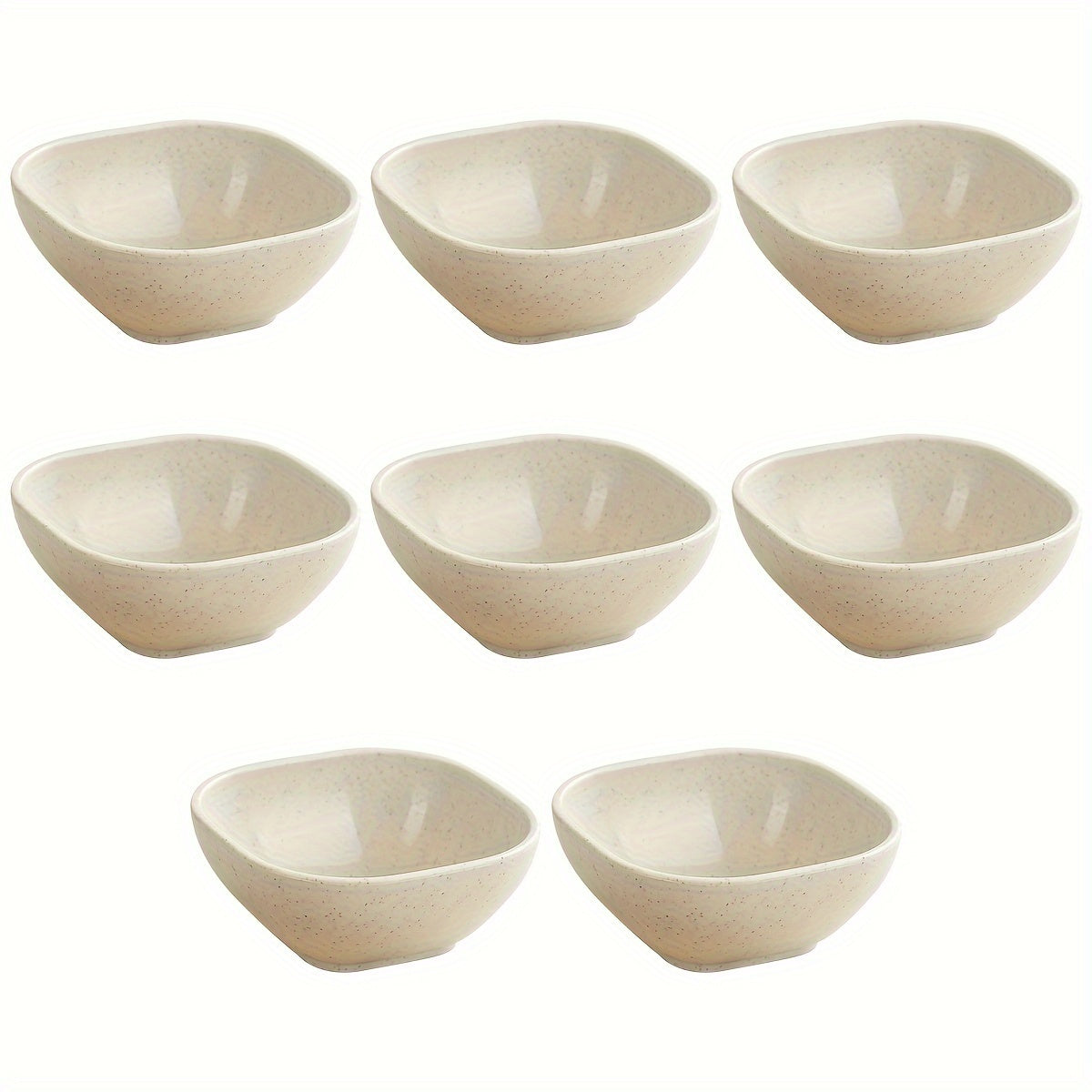 Juego de 8 tazones cuadrados para salsas - Ideales para vinagre, aderezos y condimentos - Plástico resistente, perfecto para el hogar, restaurantes y food trucks