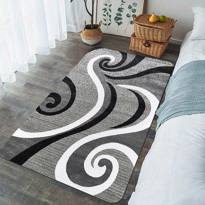 1 pieza, alfombra moderna para sala, diseño de líneas simples, alfombra suave, 1.2 cm de grosor, lavable, antideslizante, para sala, patio, oficina y cocina
