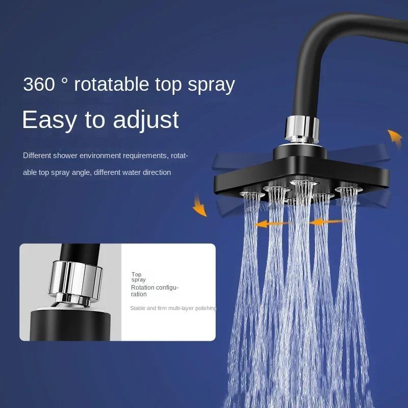 DCdray Cabezal de Ducha Mini Giratorio 360° de Alta Presión - Cabezal Cuadrado ABS Ahorrador de Agua con Flujo Ajustable para Baños Estilo Bohemio Moderno (/Blanco), Accesorio Duradero para el Baño