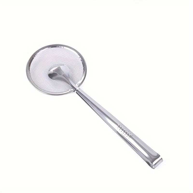 Colador de Aceite para Freír de Acero Inoxidable - Resistente a Altas Temperaturas con Clip y Pinza Seguro, Malla Fina para Freír, Empanadillas, Rollos Primaverales - Herramienta Ergonómica para Drenaje de Aceite Caliente & Regalos Eid Al-Adha Mubarak, A