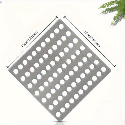 1 rejilla de acero inoxidable para drenaje, protector de hojas – Placa cuadrada resistente al óxido, filtro para protección de desagües exteriores