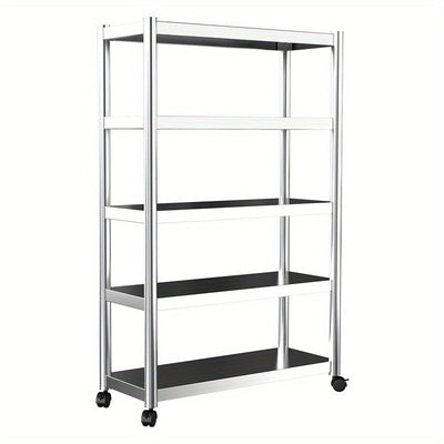 Organizador de cocina de acero inoxidable de 3 niveles - Estantería de almacenamiento para microondas y horno industrial, carrito de utilidad autosoportado para uso en el hogar y la oficina, no requiere electricidad