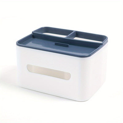 Organizador de Escritorio Multi-Functional con Porta-Pañuelos - Caja de Almacenamiento de Oficina de Plástico para Accesorios, Sin Materiales de Madera, Uso Libre de Electricidad - 1Pc Soporte de Escritorio para Organización en el Hogar y la Oficina