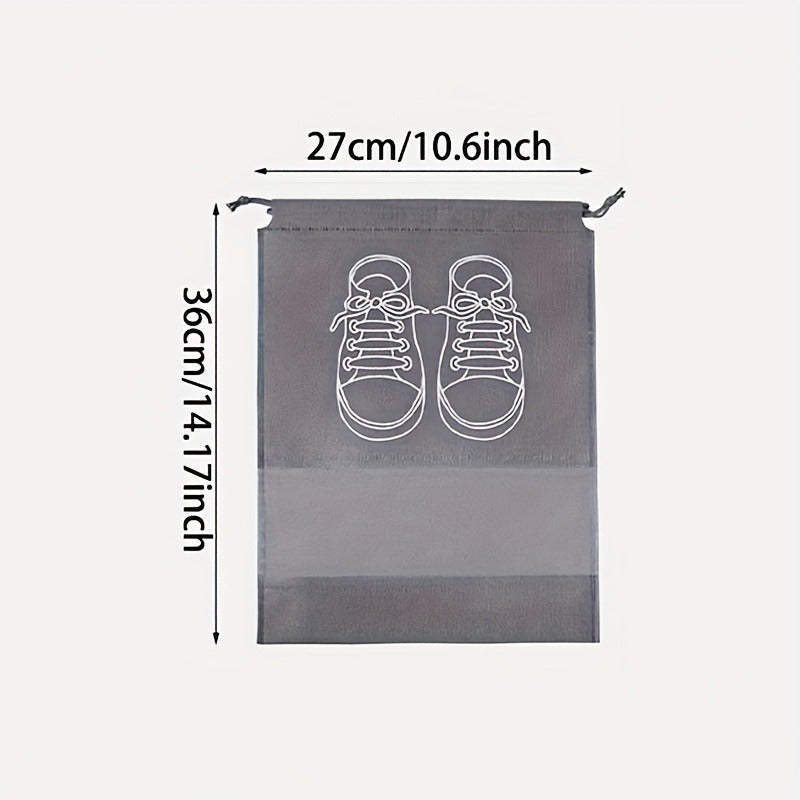 Juego de 5 bolsas plásticas impermeables para almacenar zapatos con cierre de cordón, organizadores de viaje transparentes, fácil identificación y ahorro de espacio, accesorios esenciales para viajes y salidas