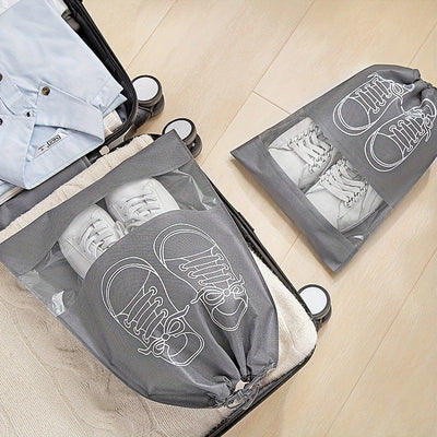 Juego de 5 bolsas plásticas impermeables para almacenar zapatos con cierre de cordón, organizadores de viaje transparentes, fácil identificación y ahorro de espacio, accesorios esenciales para viajes y salidas