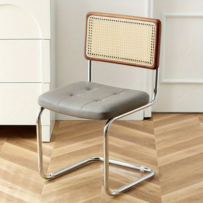 1 silla de comedor ergonómica con respaldo de ratán y asa, asiento ajustable para patio y hogar, operación manual, respaldo sólido, mantenimiento de limpieza localizada, adecuada para adultos - Ideal para superficies de suelo duro