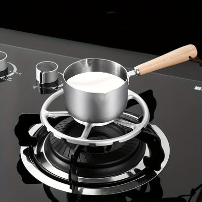 1pc Anillo de Soporte para Quemador de Estufa de Gas de Acero Inoxidable, Soporte Antideslizante para Olla de Leche, Rejilla Auxiliar para Cocinar en Placa de Cocina
