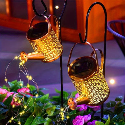 1pc, Luz de Hadas Solar, Lámpara de Riego, Luz de Tetera, Luz de Tierra, Luz de Cascada,, Adecuada para Patio, Césped, Camino, Boda, Fiesta, Decoración de Jardín, Regalo, Pascua, Ramadán, Día de la Independencia, Día de San Patricio
