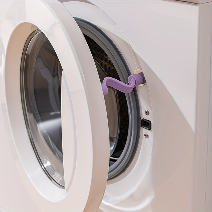 1pc Pestillo de Puerta para Lavadora - Tope de Plástico Resistente en Color Púrpura con Seguridad Antivuelco, Ranuras de Ventilación para Prevenir Olores y Moho - Cierre Fácil de Limpiar para Lavadoras Frontal/Top Load - Accesorio de Seguridad para Lavan