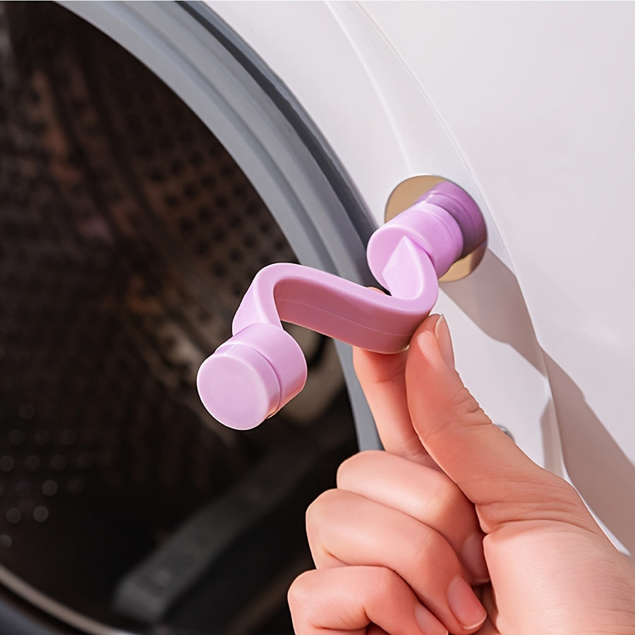 1pc Pestillo de Puerta para Lavadora - Tope de Plástico Resistente en Color Púrpura con Seguridad Antivuelco, Ranuras de Ventilación para Prevenir Olores y Moho - Cierre Fácil de Limpiar para Lavadoras Frontal/Top Load - Accesorio de Seguridad para Lavan
