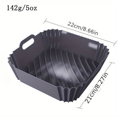 Revestimiento de Silicona Cuadrado Reutilizable de 9 Pulgadas para Freidora de Aire - Compatible con Hornos y Microondas de 6 a 9 Cuartos, Accesorio Esencial para Freidora de Aire, Inserto para Freidora de Aire