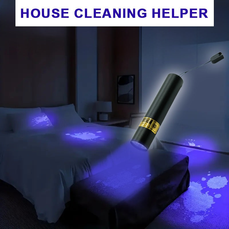 1 pieza de linterna mini de 395NM - Linterna portátil, recargable por USB, lámpara de uñas multifuncional y detector de orina de mascotas, batería de litio, sin fragancia para la higiene hotelera, detección de manchas y inspección de alfombras, herramien